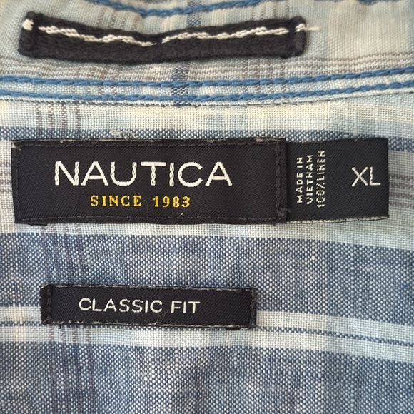 Nautica Classic Fit Linen Men’s Short sleeve Button Down Shirt Size XL - Picture 3 of 5